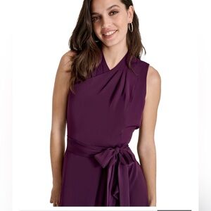 NWT SIZE 12 dress - Women's Drape-Neck Sleeveless Tie- Lined Waist Dress
